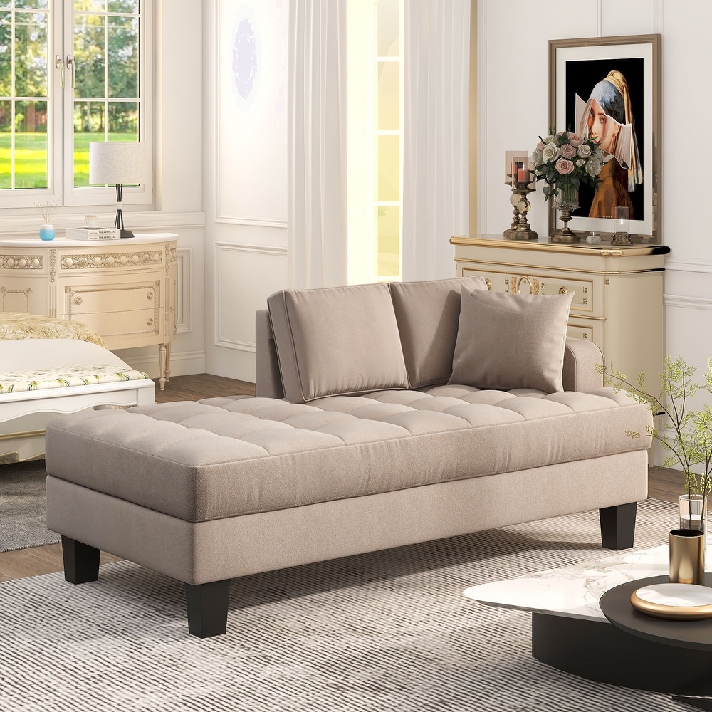 Modern Chaise Lounge With 2 Toss Pillow For Living room