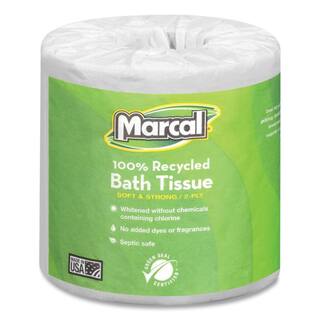 Marcal 4.1 in. x 3.7 in. Sheet White Bath Tissue 2-Ply (48 Rolls) MRC6079