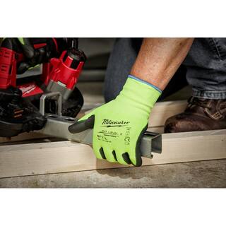 MW Medium High Visibility Level 2 Cut Resistant Polyurethane Dipped Work Gloves (12-Pack) 48-73-8921B