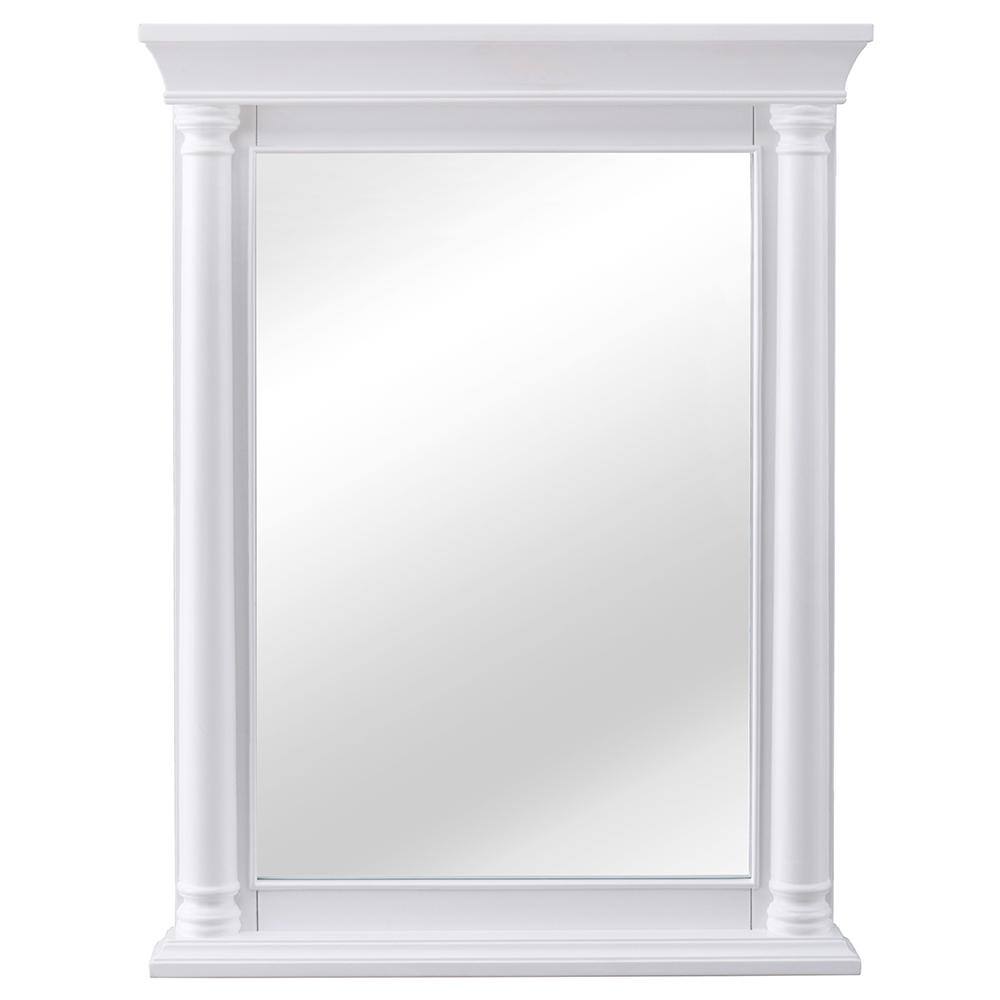 Home Decorators Collection 24 in. W x 32 in. H Framed Rectangular Bathroom Vanity Mirror in White SRWM2432