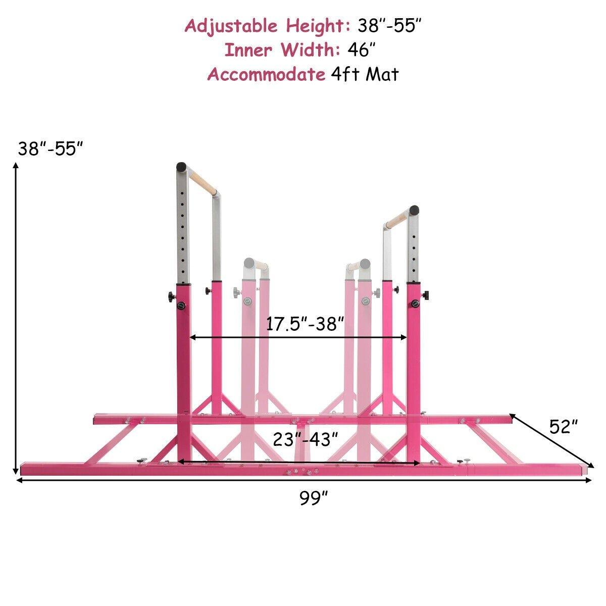 Double Horizontal Bars, Junior Gymnastic Training Parallel Bars