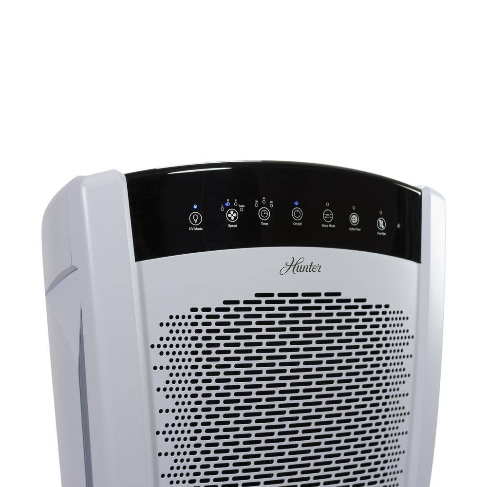 Hunter HP850UV-WH Large UVC Multi-Room Console Air Purifier in White