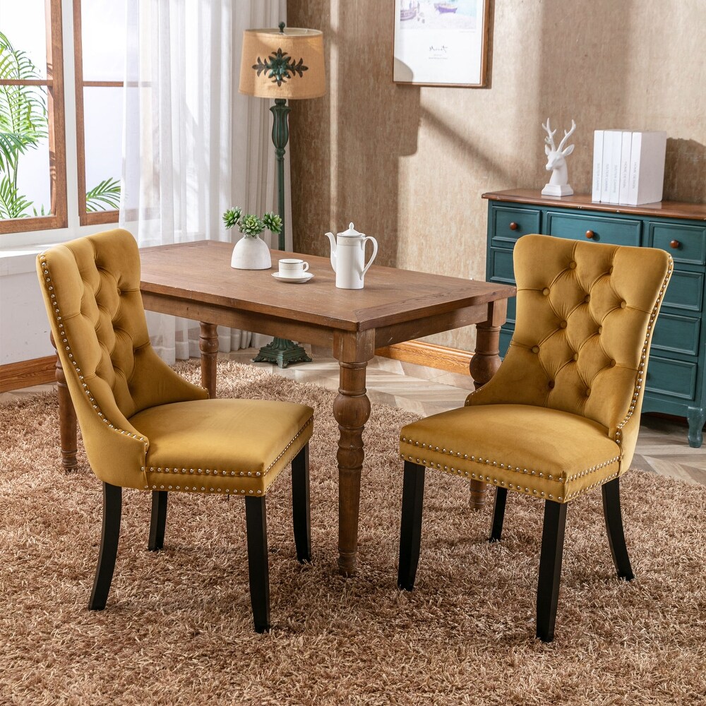 High end Tufted Velvet Upholstered Dining Chair