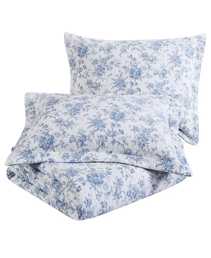 Laura Ashley Walled Garden Reversible 3 Piece Quilt Set， King