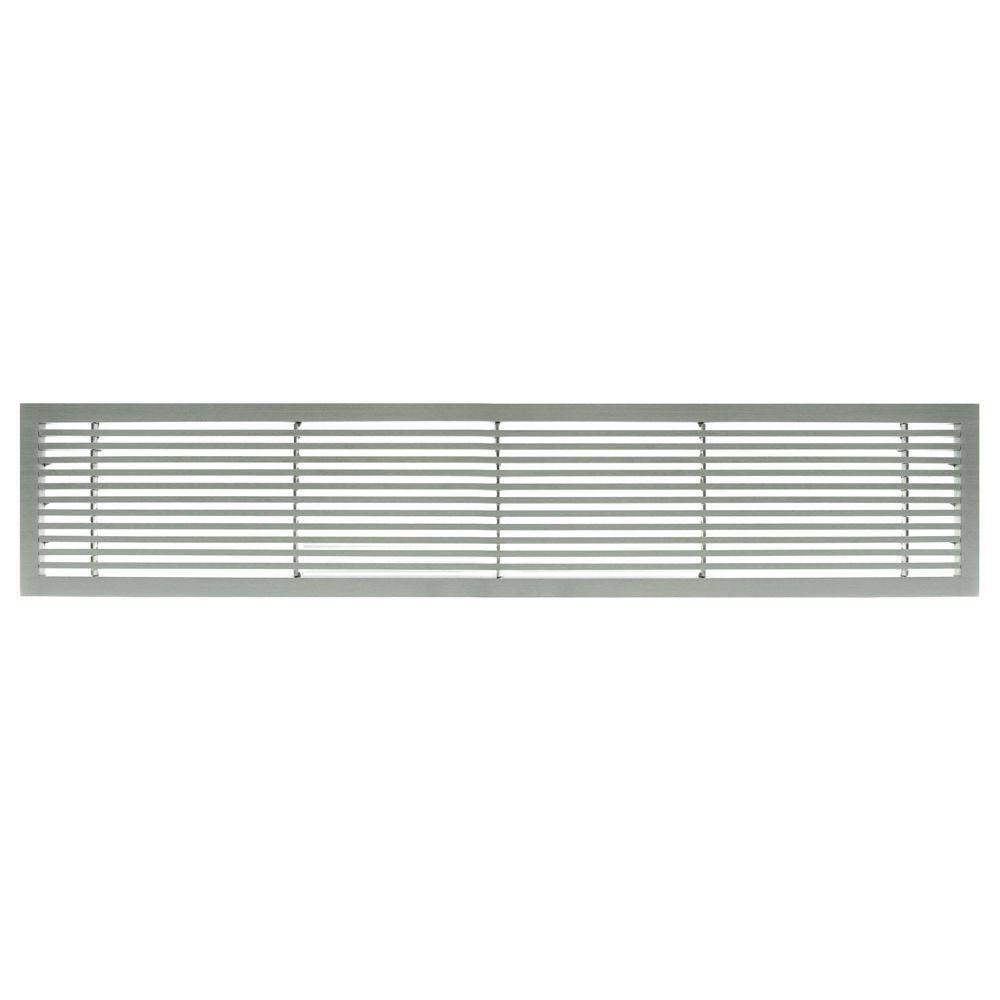 Architectural Grille AG20 Series 4 in. x 30 in. Solid Aluminum Fixed Bar SupplyReturn Air Vent Grille Brushed Satin 200043001