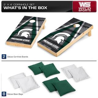 Wild Sports Michigan State Spartans 24 in. W x 48 in. L Cornhole Bag Toss 1-16047-VT678XD