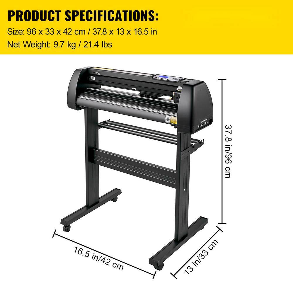 VEVOR Vinyl Cutter 28 in. LCD Display Adjustable Double-Spring Pinch Rollers Sign Cutting Plotter with Signmaster Software KZJR720MM110V7JU1V1