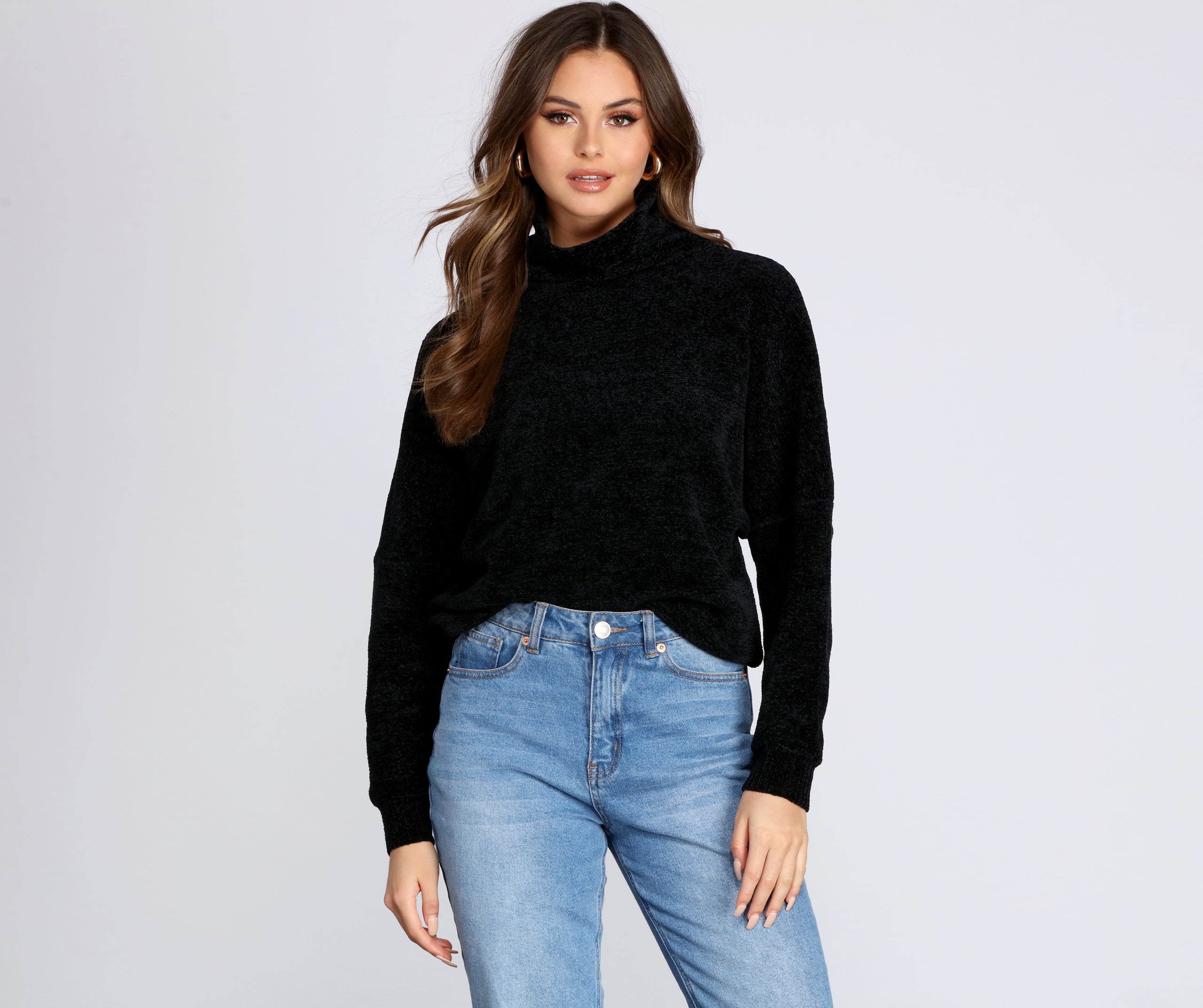 Cozy In Chenille Turtleneck Sweater