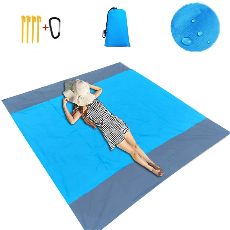 Oversized Portable outdoor Sand proof Beach Mat  picnic Beach Blanket for Travel  Camping  Hiking