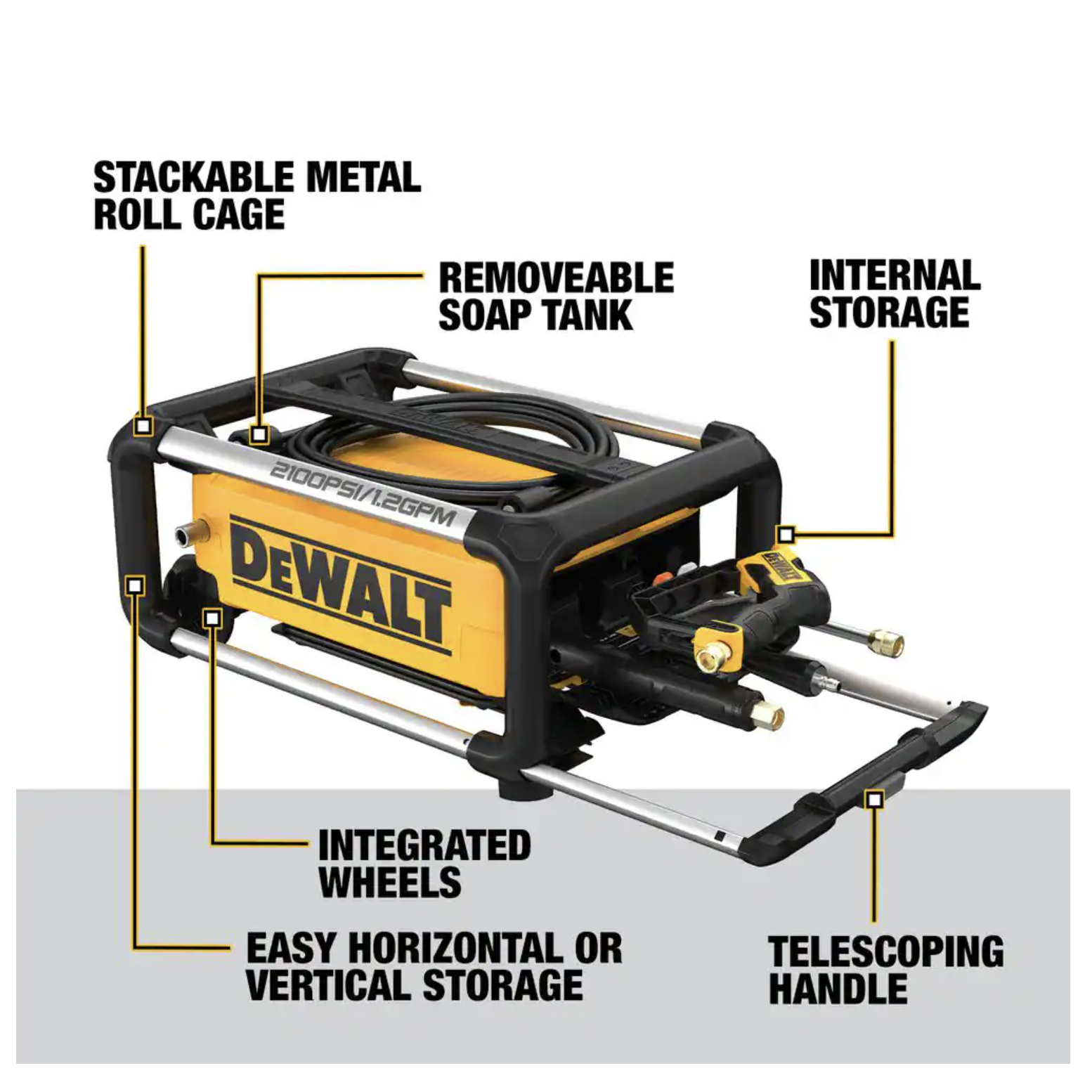 Dewalt 2100 PSI 1.2 GPM Cold Water Electric Pressure Washer (DWPW2100)