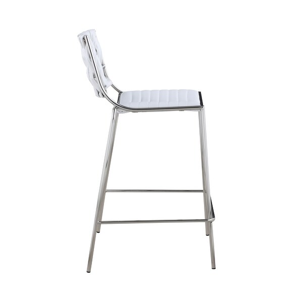 Somette Trevor Stackable Counter Stool with White Weave Back， Set of 2 - Counter Stool