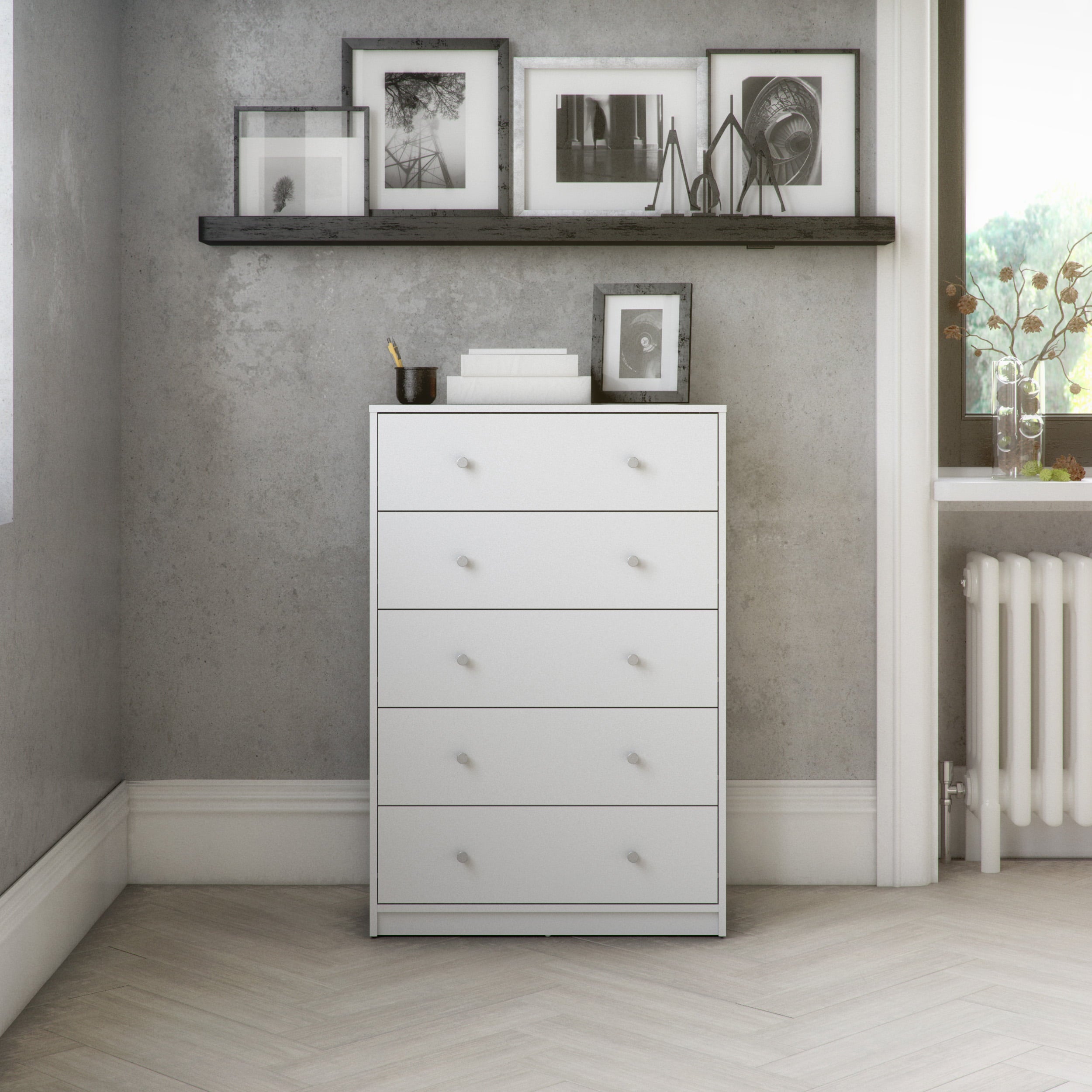 Studio 5 Drawer Dresser, White