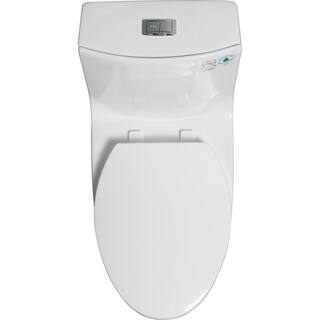 HOMEMYSTIQUE One-Piece 1.11.6 GPF Dual Flush Elongated Toilet in White Seat Included N-W1573101061