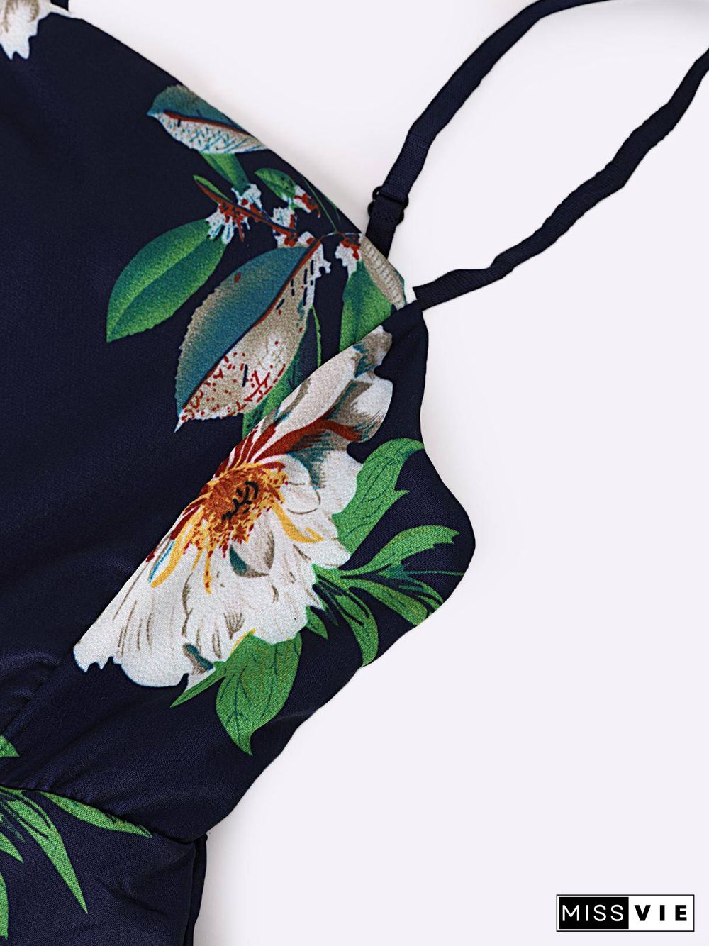 Floral Print Wide Leg Jumpsuit