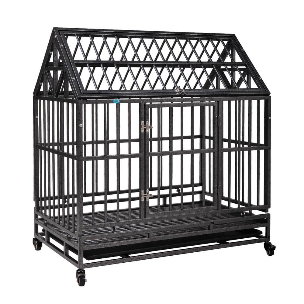 COZIWOW 36 in. x 23 in. x 40 in. Heavy-Duty Metal Dog Kennel Crate CW12H0311