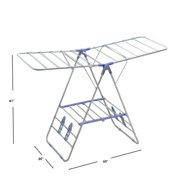 Home Basics Folding and Collapsible Indoor and Outdoors Clothes Drying Rack, Silver