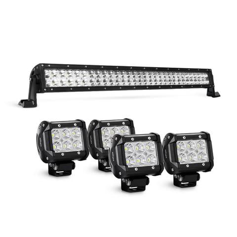 Nilight Led Light Bar 32 Inch 180W Spot Flood Combo 4PCS 4 Inch 18W Flood LED Fog Lights， 2 years Warranty