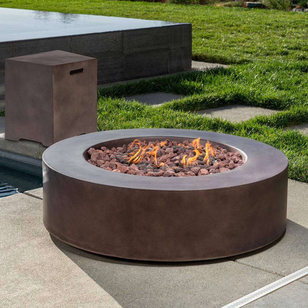 Royal Garden 41 in. Round Fire Pit - Lava Rock - Brown Cover TM21RD41FPBCV