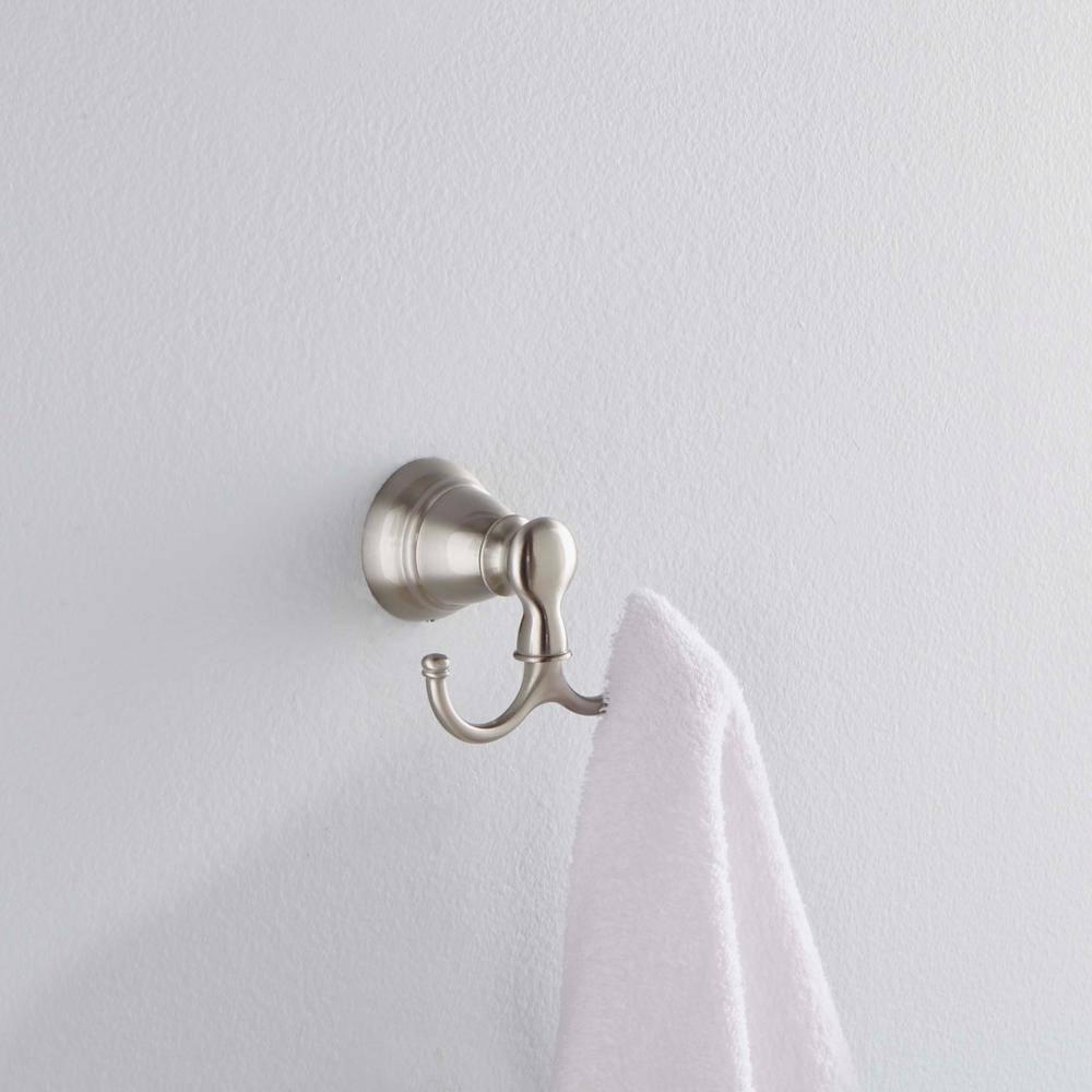 MOEN Banbury Double Robe Hook in Brushed Nickel (2-Pack Combo) TY2603BN-2PK