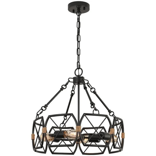 4-Light Farmhouse Chandelier， Modern Round Pendant Lighting Shopping - The Best Deals on Chandeliers
