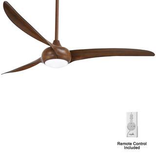 MINKA-AIRE Light Wave 65 in. Integrated LED Indoor Distressed Koa Ceiling Fan with Light and Remote Control F848-DK