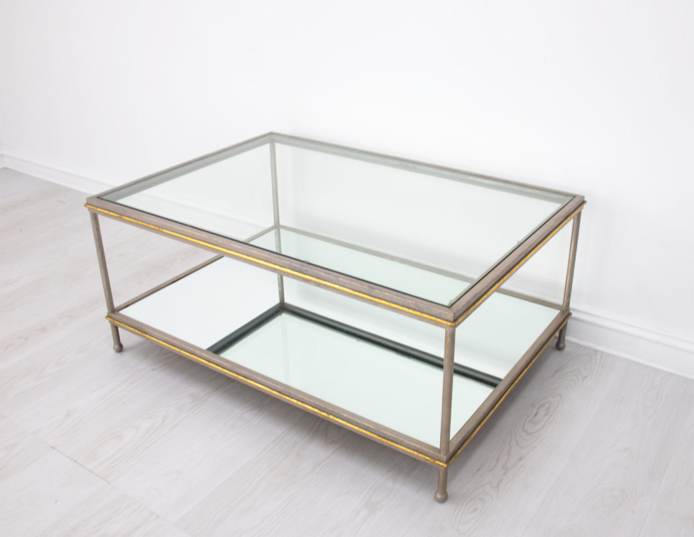 Adrius Champagne  ampGold Coffee Table   Transitional   Coffee Tables   by Peachtree Fine Furniture  Houzz