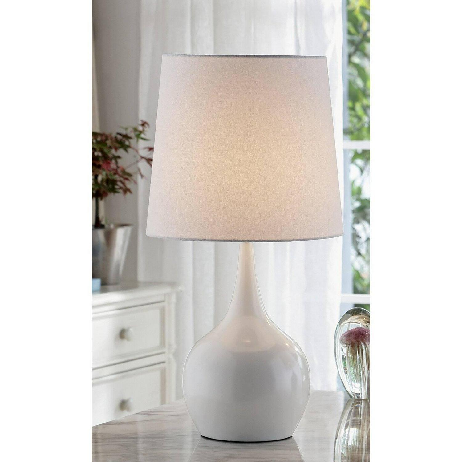 23.5 NIYOR POWDER WHITE MID-CENTURY MODERN TOUCH ON METAL TABLE LAMP