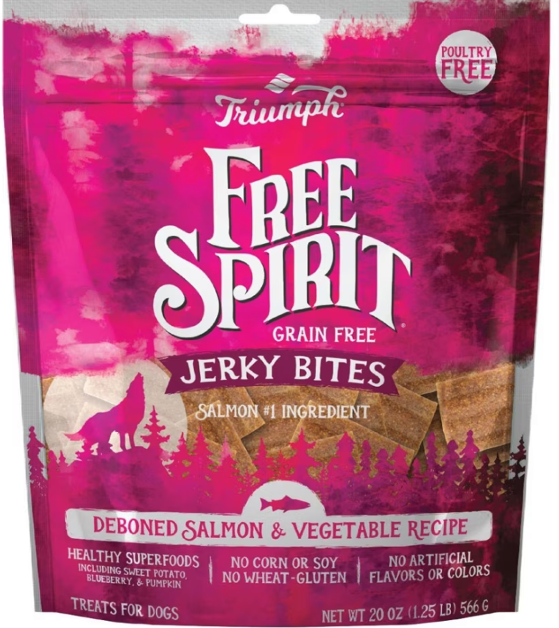 Triumph Free Spirit Grain Free Jerky Bites Salmon and Vegetable Dog Treats 20oz