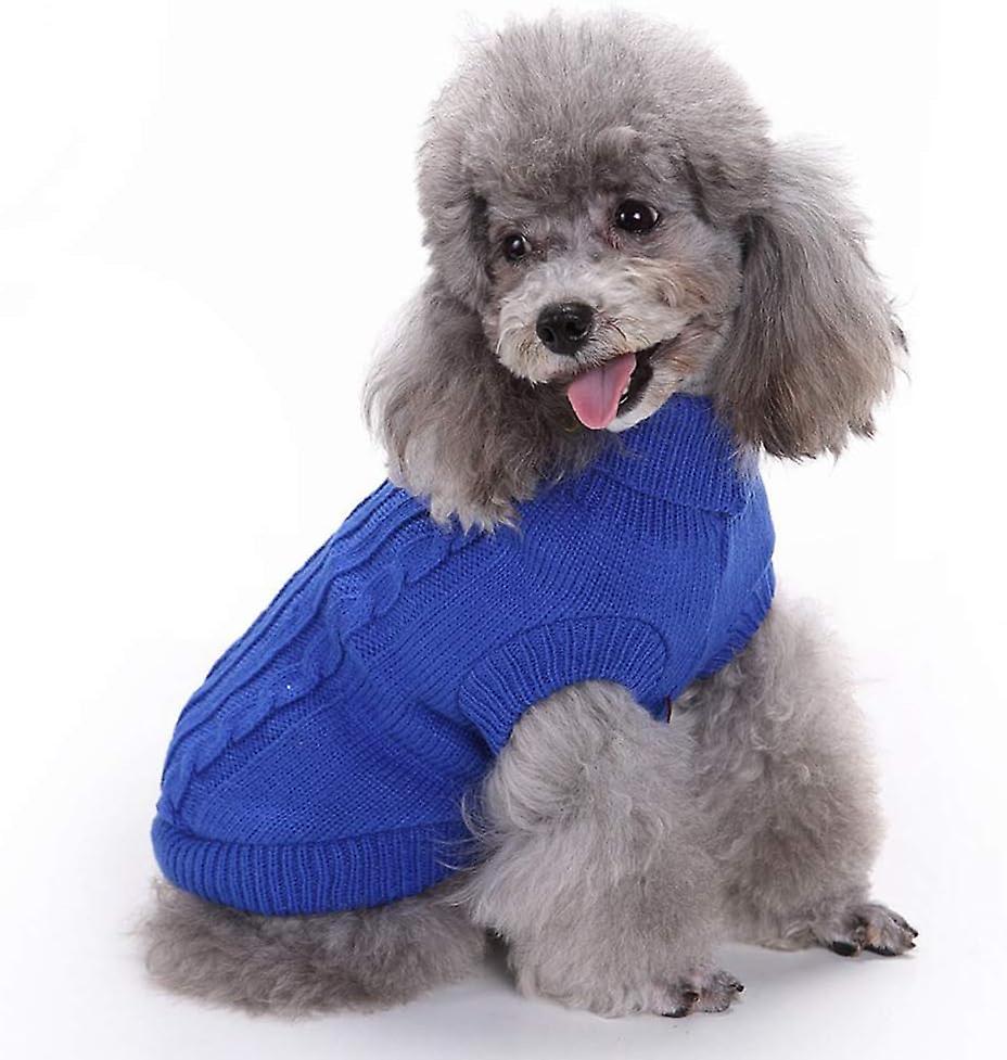 Dog Sweater， Warm Pet Sweaters Dogs Large Dogs， Cute Knitted Classic Cat Sweater Dog Clothes Coat For Girls Boys Dog Puppy Cat (x small， Dark Blue)