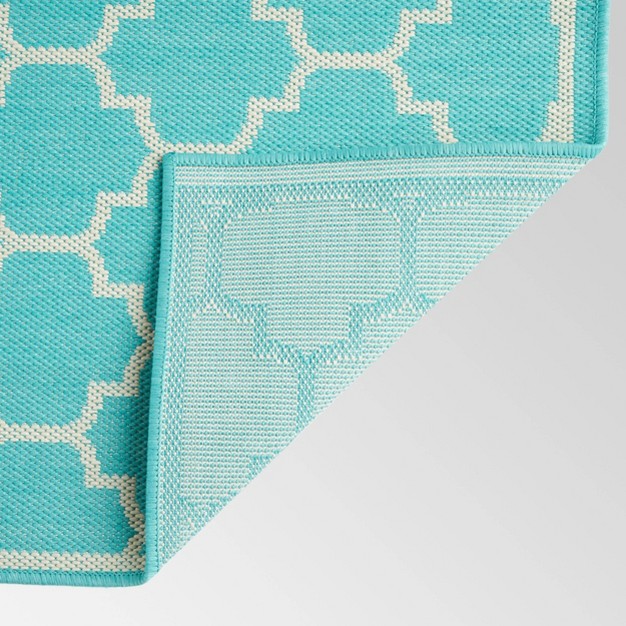 X 7 x27 Ifran Outdoor Rug Teal ivory Christopher Knight Home