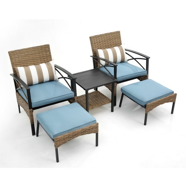 Wicker Rattan Sofa Set Garden Chair - Overstock - 37388200