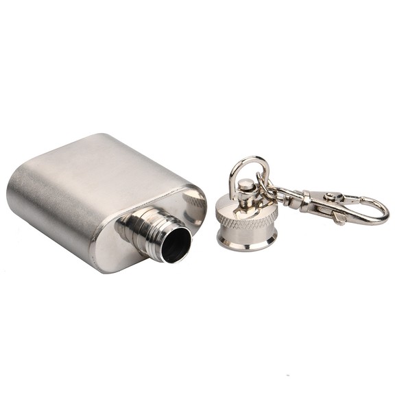 Aspire Blank 1 oz Stainless Steel Key Chain Hip Fl...