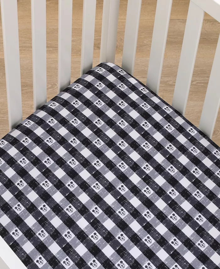 Disney Mickey Mouse Plaid Mini Crib Sheet