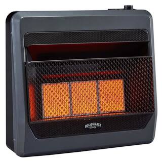 BLUEGRASS LIVING 28000 BTU Propane Gas Unvented Infrared Gas Heater With Blower and Base Feet 200090