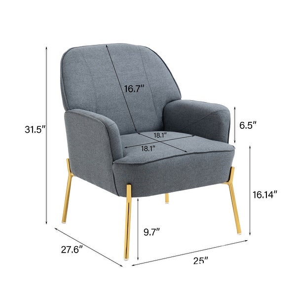 Modern Accent Chairs Living Room Armchair with Metal Legs