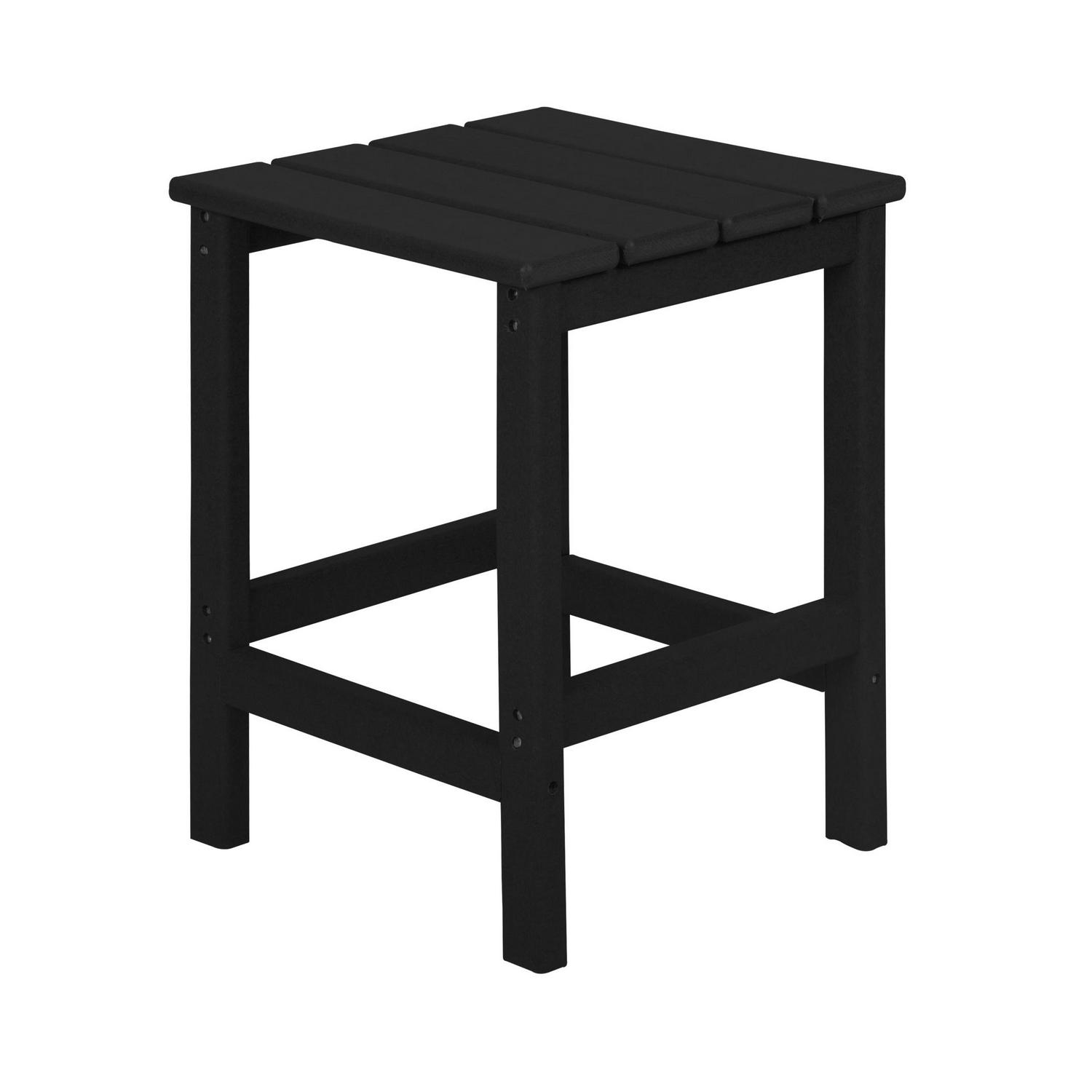 Garden Square Plastic Adirondack Outdoor Side Table， Black