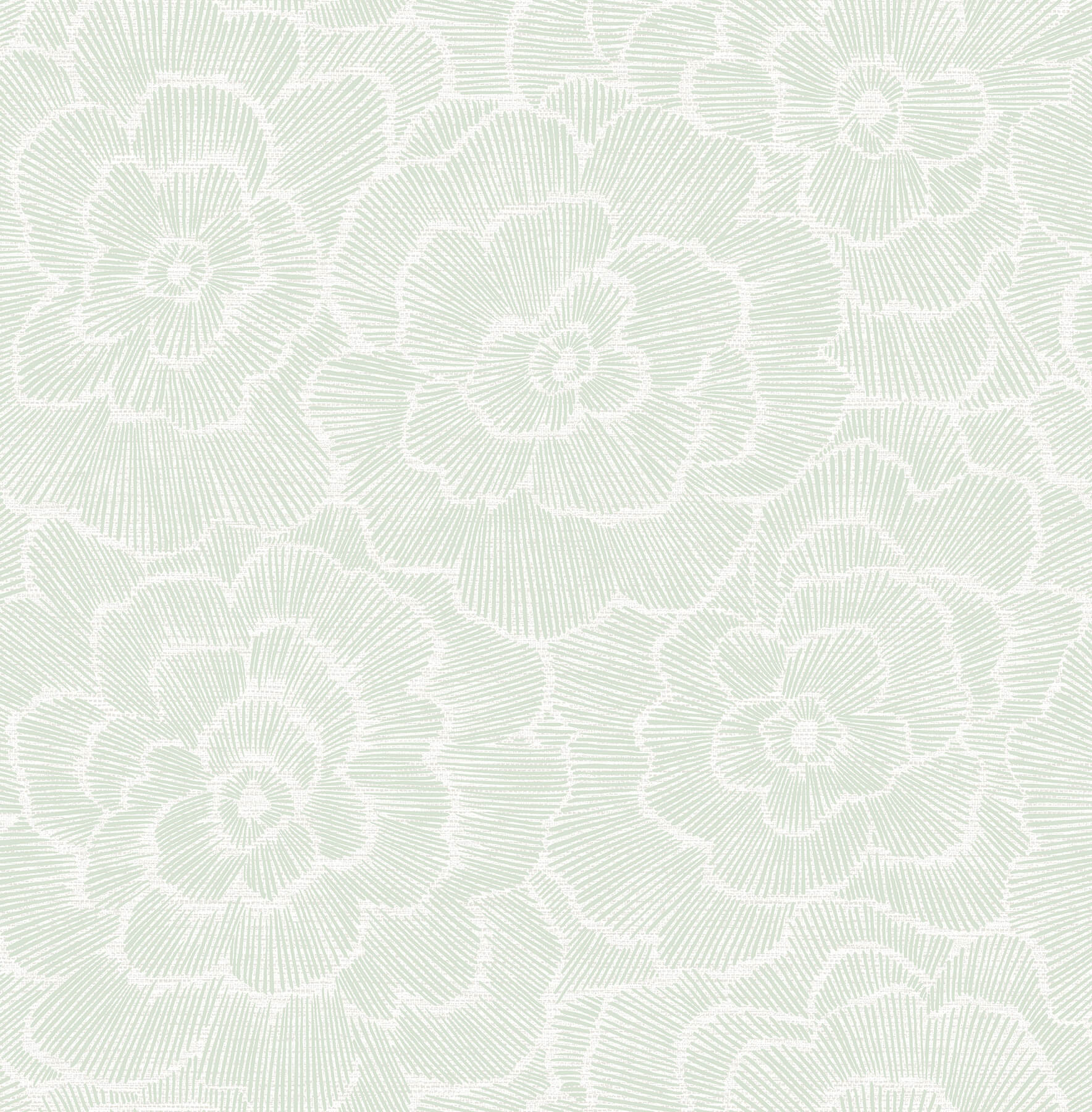 Periwinkle Light Green Textured Floral Wallpaper