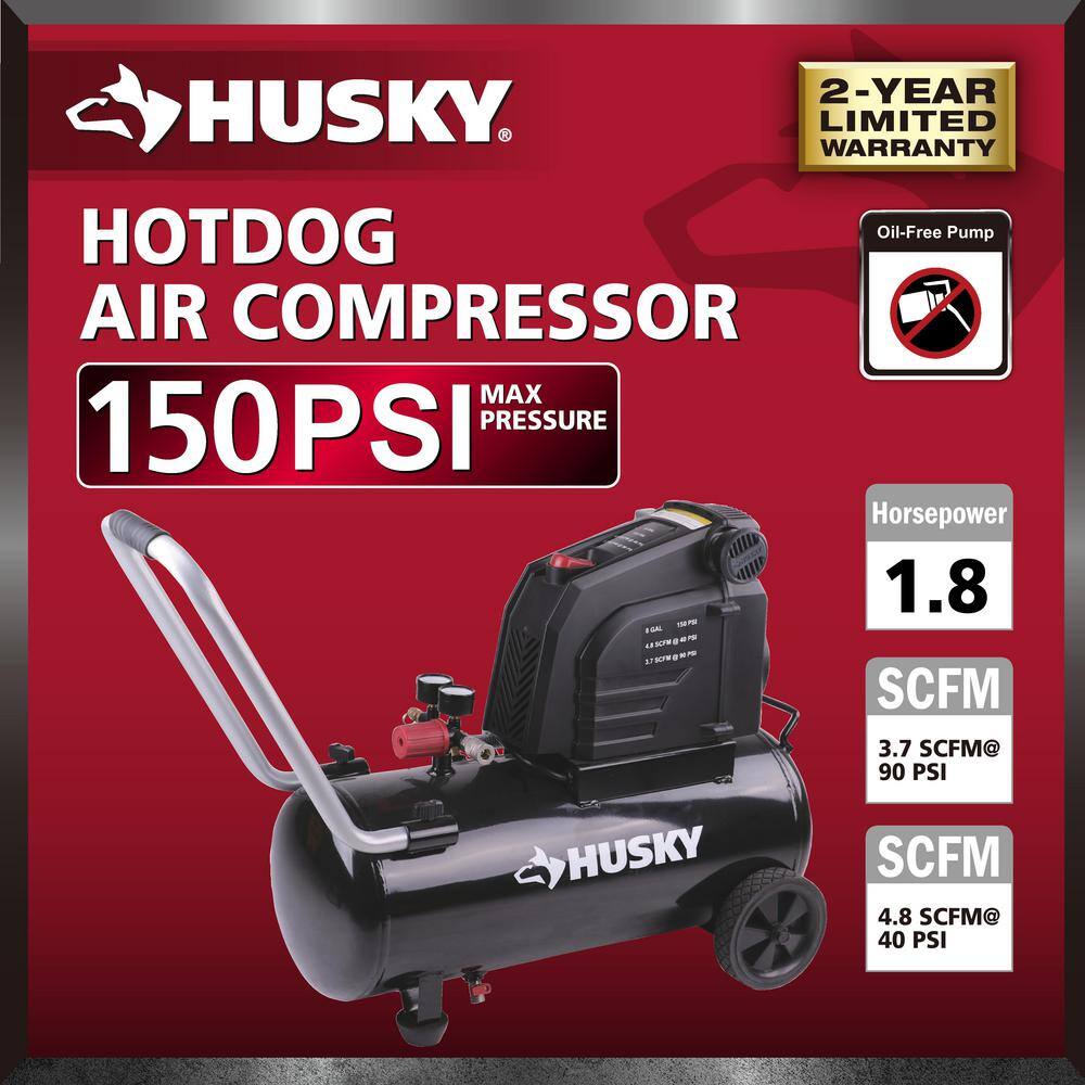 Husky 8G 150 PSI Hotdog Air Compressor 0300816