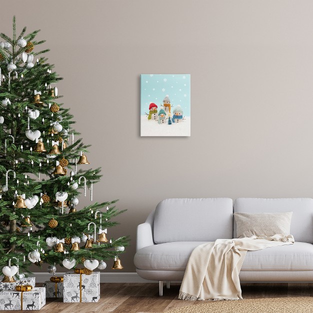 Stupell Industries Winter Snowmen Christmas Tree Canvas Wall Art