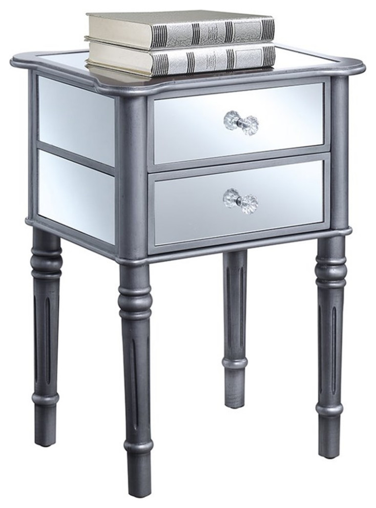 Convenience Concepts Gold Coast Mayfair End Table in Weathered White Wood   Traditional   Side Tables And End Tables   by Homesquare  Houzz