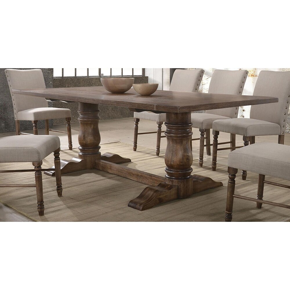 Rectangular Wood Dining Table in Weathered Oak   Weathered Oak