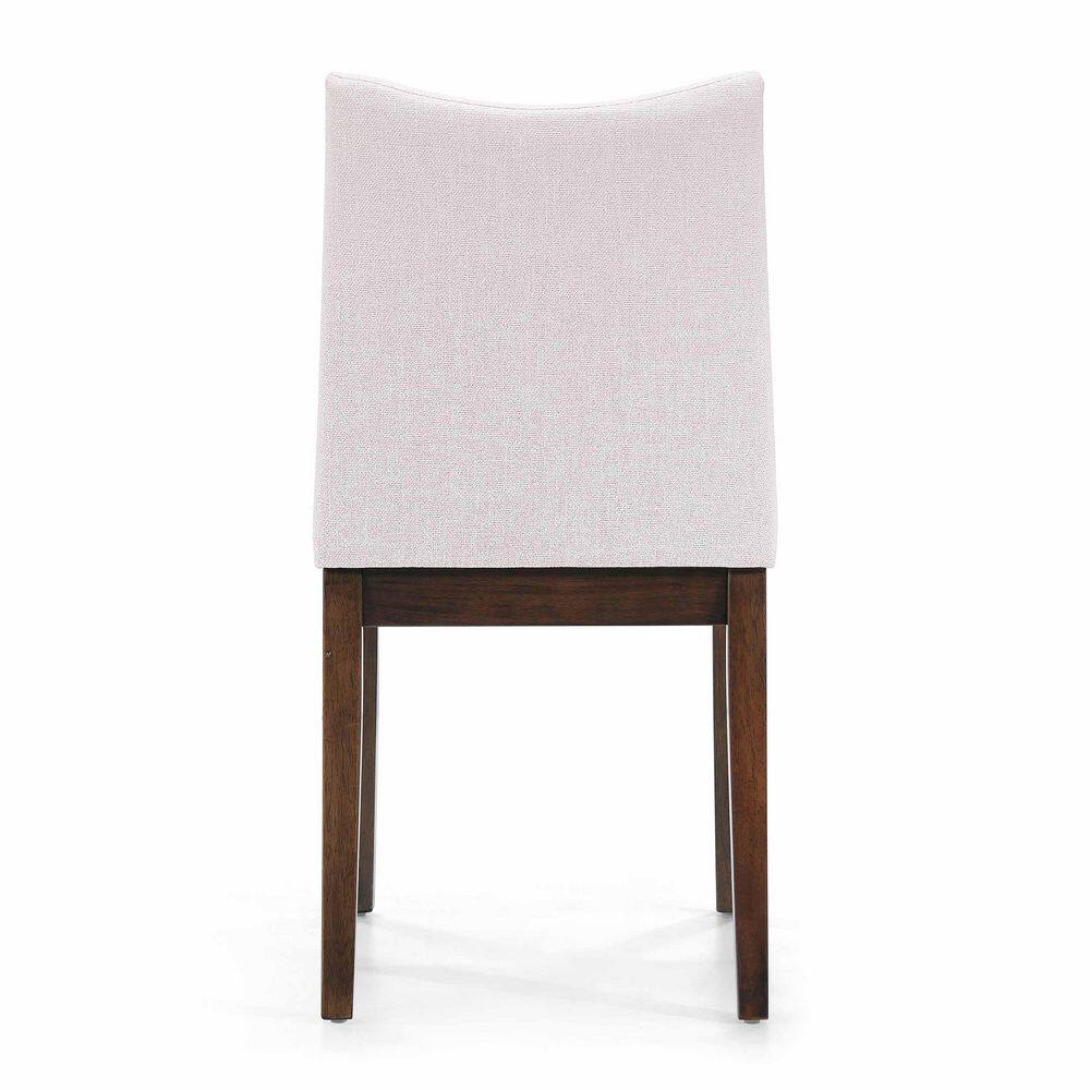 Noble House Dimitri Light Beige and Walnut Fabric Upholstered Dining Chair (Set of 2) 11234