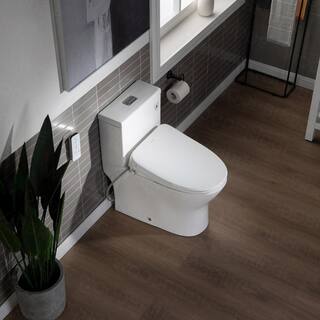 WOODBRIDGE Journey 1-Piece 1.1GPF1.6 GPF Dual Flush Elongated Toilet with Advance Smart Bidet Toilet in White HT0044