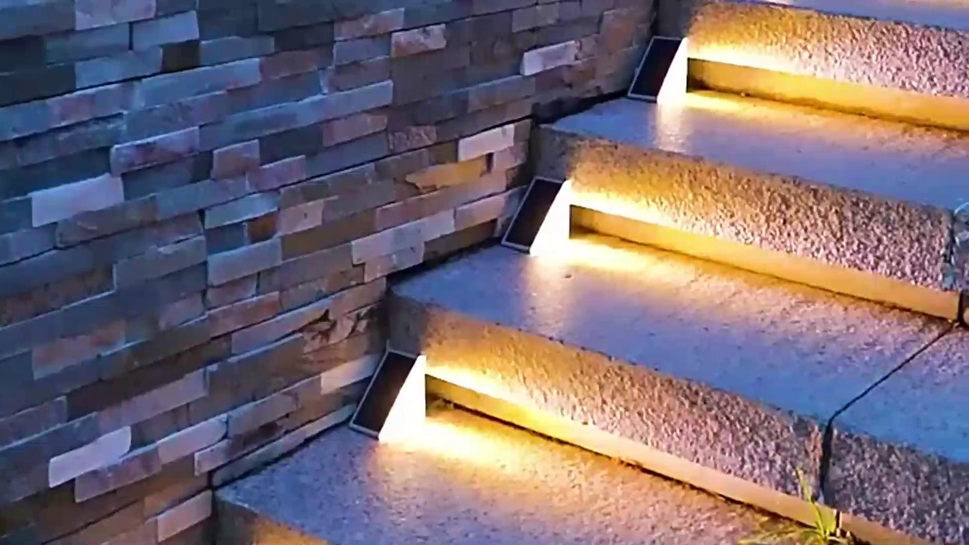 2pcs Solar Step Light Outdoor Stair Lights LED Lens Design Super Bright IP67 Waterproof Anti-theft Stair Light Decor Lighting For Garden Deck Garden Lamp