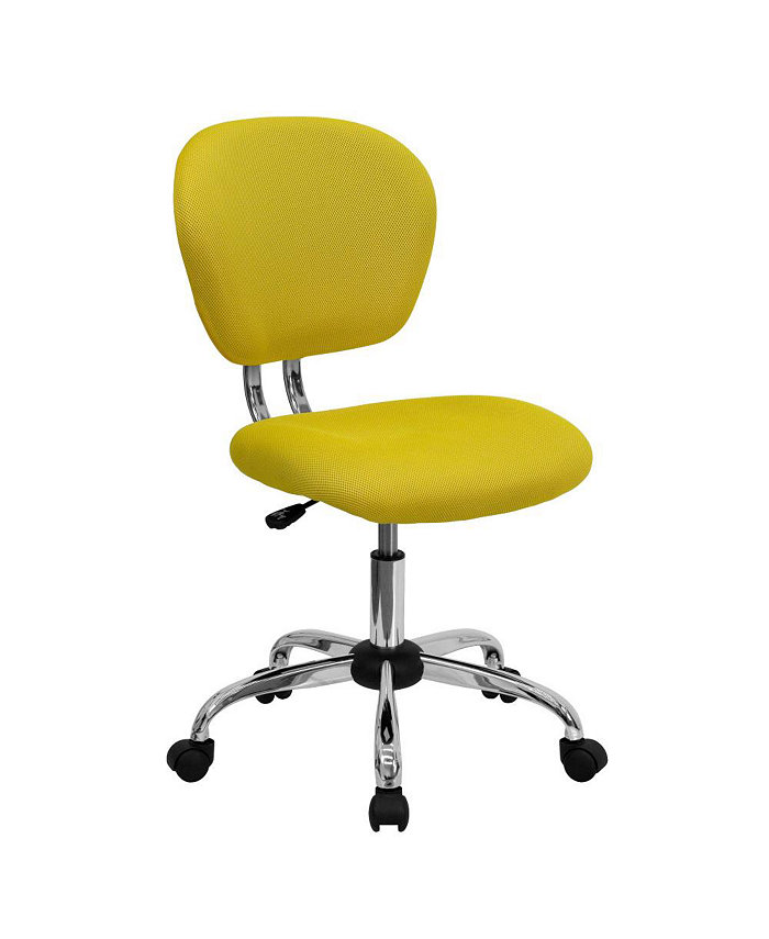 EMMA+OLIVER Mid-Back Mesh Padded Swivel Task Office Chair With Chrome Base