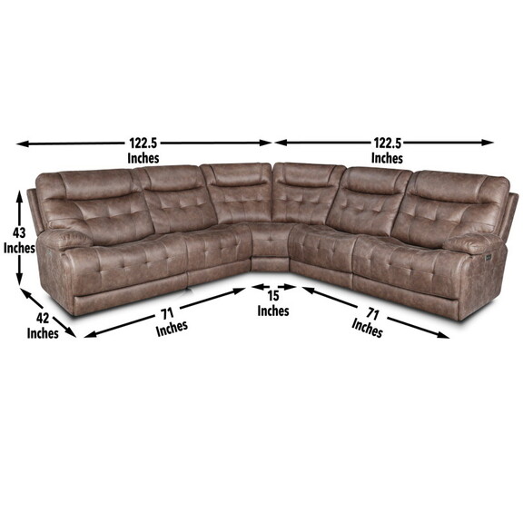 5 Piece Modular Reclining Sofa Sectional   Power H...