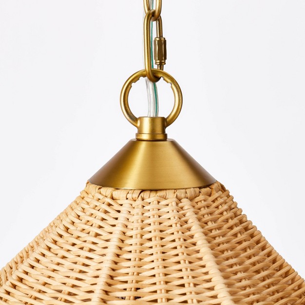 Tapered Rattan Ceiling Light Brown Designed With Studio Mcgee