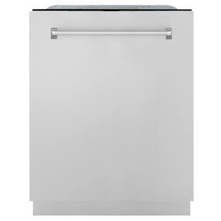 ZLINE Kitchen and Bath Monument Series 24 in. Top Control 6-Cycle Tall Tub Dishwasher w 3rd Rack in Stainless Steel DWMT-304-24