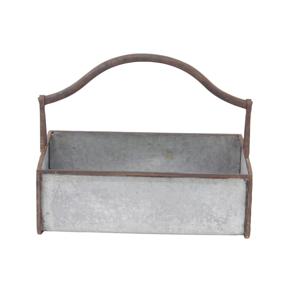 Grey Iron Farmhouse Planter (Set of 2)   18 x 12 x 16