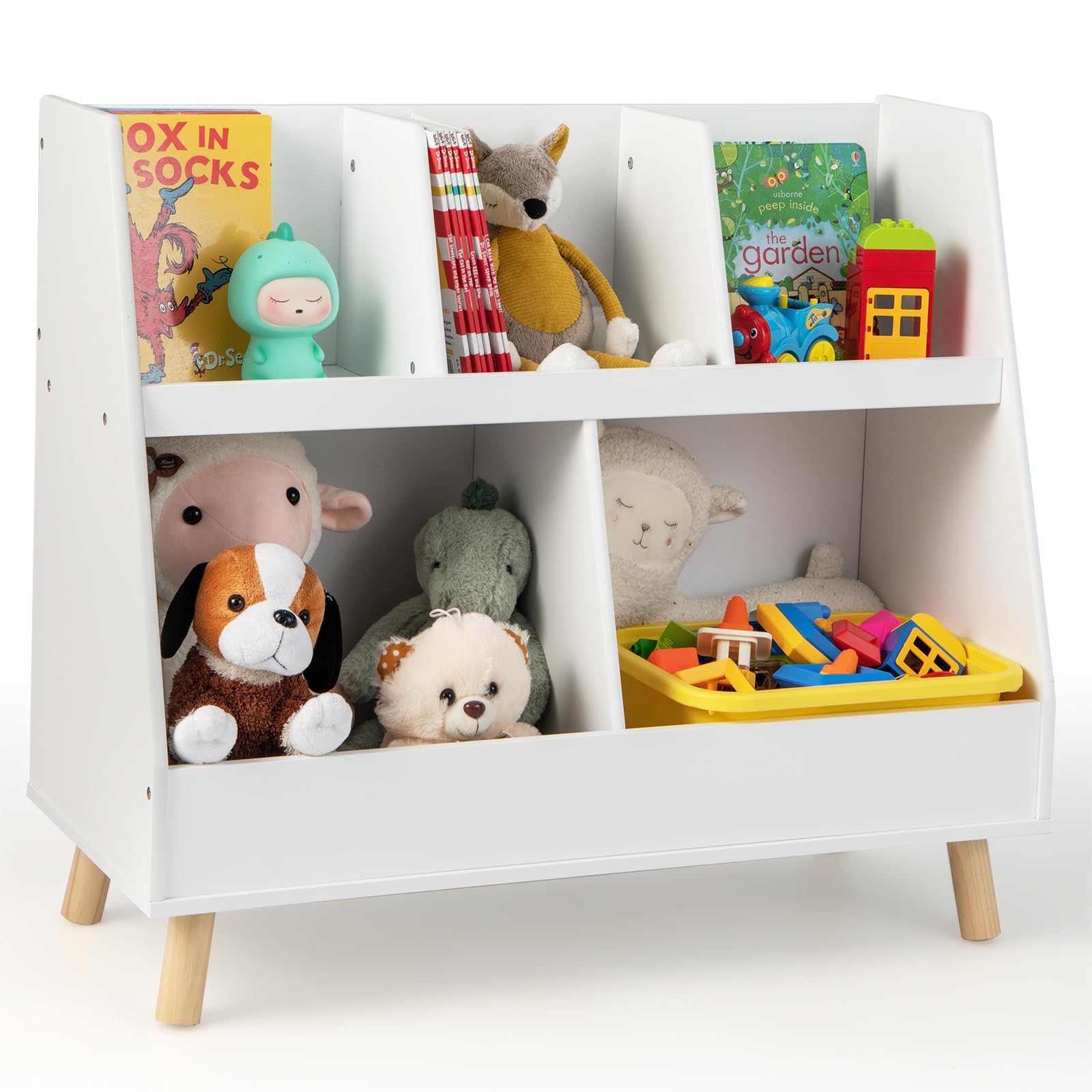 Costzon Toy Organizers and Storage with Bookshelf